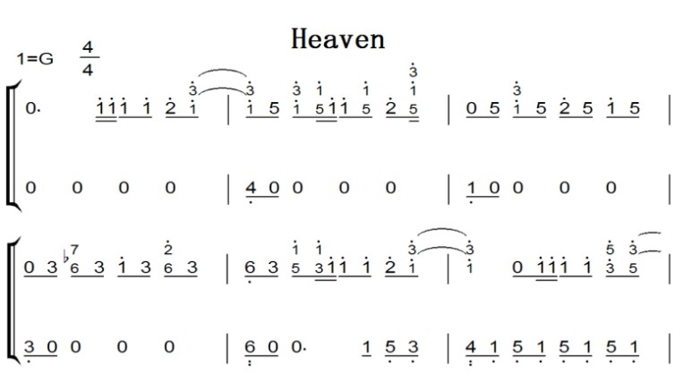 heaven(ailee)钢琴双手简谱 钢琴谱 正谱 简谱 五线谱 下载_乐谱网