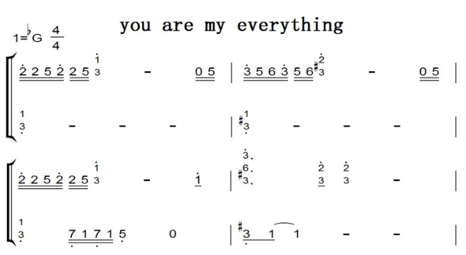 you are my everything（太阳的后裔）原版 钢琴简谱双手简谱试听