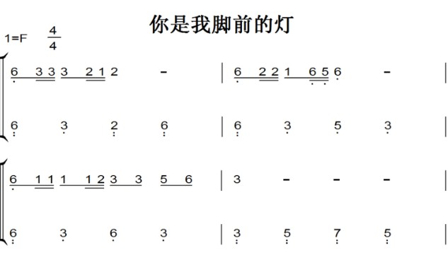 你是我脚前的灯（迦南诗选）小敏诗歌 基督教 教会 钢琴双手简谱 钢琴谱 全球首发
