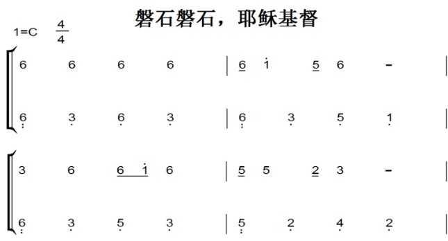 磐石磐石，耶稣基督（迦南诗选）小敏诗歌 基督教 教会 钢琴双手简谱 钢琴谱 全球首发
