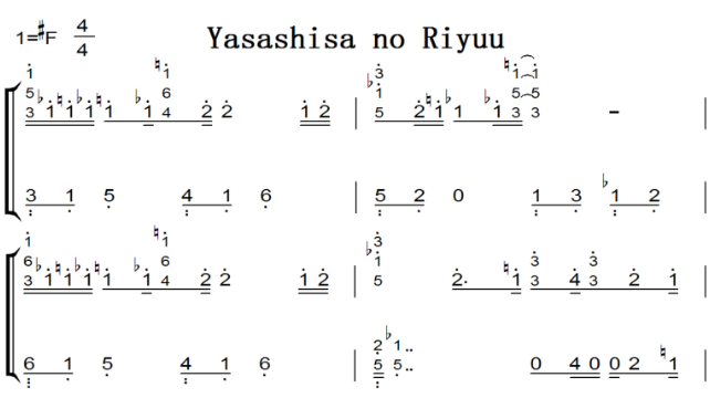 温柔的理由（冰果）动漫原声 好听版 钢琴双手简谱 钢琴谱 钢琴简谱