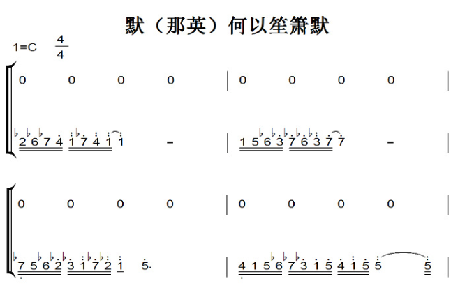 默(那英)何以笙箫默 影视原声版 钢琴双手简谱 钢琴谱 钢琴简谱_免费