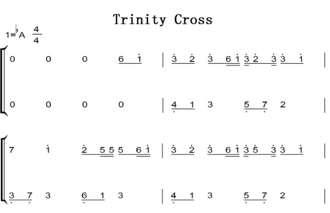 Trinity Cross （水樹奈々）十字架与吸血鬼 动漫原声 钢琴双手简谱 钢琴谱 钢琴简谱