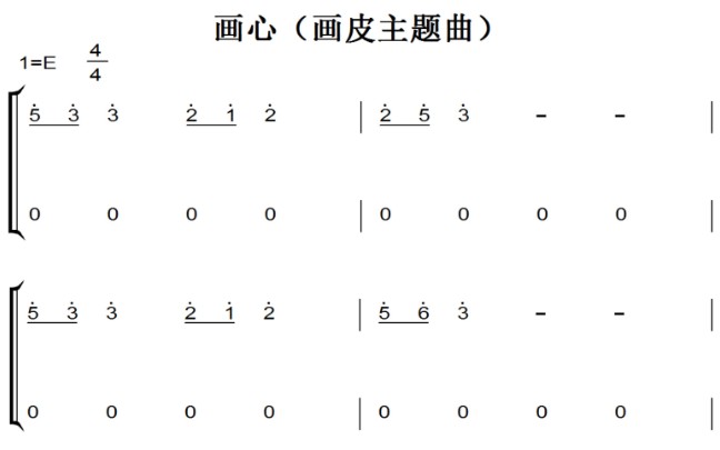 画心（画皮主题曲）影视原声版 钢琴双手简谱 简五谱 钢琴谱
