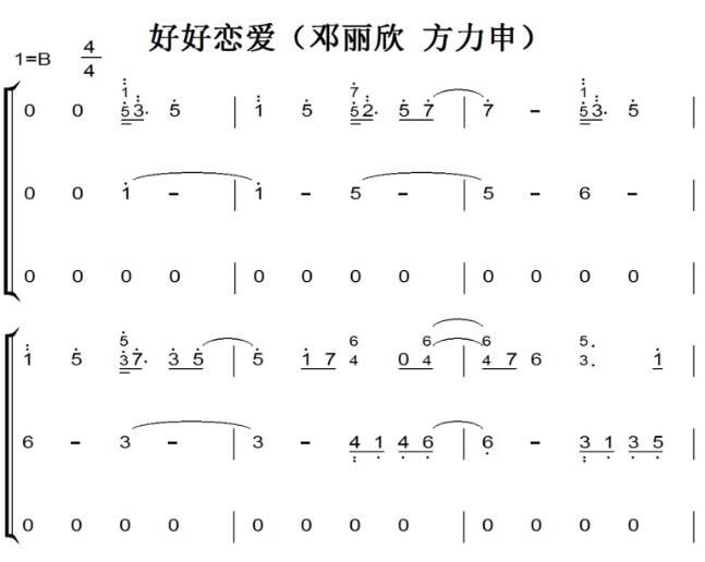 好好恋爱（邓丽欣 方力申）弹唱伴奏版 流行经典 香港 原版 钢琴双手简谱 钢琴谱 钢琴简谱 简五谱
