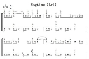 Ragtime（Lv1) 钢琴谱 简谱 双手简谱 下载