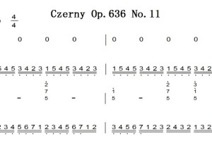 Czerny Op.636 No.11 钢琴谱 简谱 双手简谱 在线播放 下载