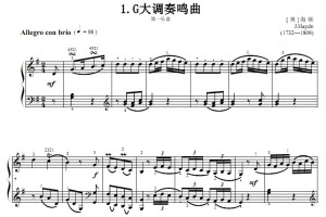 G大调奏鸣曲.第一乐章.[ 奥 ] 海 顿 考级5级 钢琴谱 简谱 有试听