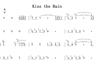 夏日香气 Kiss the Rain C大调 初学者 简易好听版 钢琴双手简谱 钢琴谱 钢琴简谱