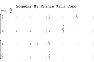 Someday My Prince Will Come（白雪公主 插曲）迪士尼 Disney 经典动画 钢琴双手简谱