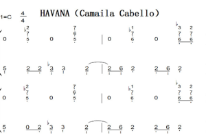 HAVANA（Camaila Cabello）最新流行 原声版 钢琴双手简谱 钢琴谱 钢琴简谱