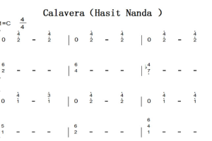 Calavera（Hasit Nanda ）抒情原声好听版 原版 钢琴双手简谱 钢琴谱 钢琴简谱