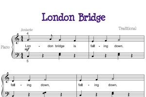 London Bridge (伦敦桥)幼儿 儿歌 初学者版 钢琴双手简谱 钢琴谱 钢琴简谱