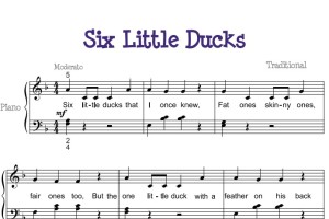 Six Little Ducks（六只小鸭子）幼儿 儿歌 初学者版 钢琴双手简谱 钢琴谱 钢琴简谱