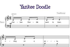 Yankee Doodle 扬基曲 哔哩哔哩 最简版 幼儿 儿歌 初学者版 钢琴双手简谱 钢琴谱 简琴简谱