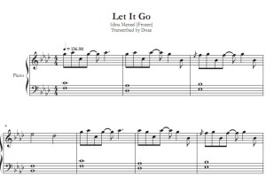 Let it Go from Frozen（冰雪奇緣）影视原声版 钢琴双手简谱 简五谱 钢琴谱