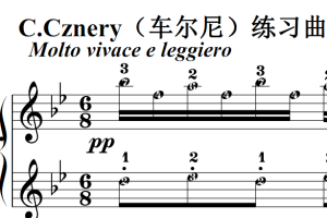 C.Cznery（车尔尼）练习曲 Op.849 No.13 原版 钢琴双手简谱 钢琴谱 钢琴简谱 简五谱