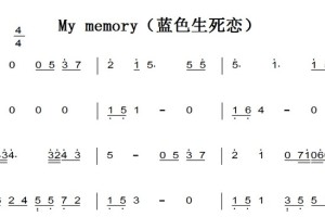 My memory（蓝色生死恋） 钢琴谱 简谱 双手简谱 下载