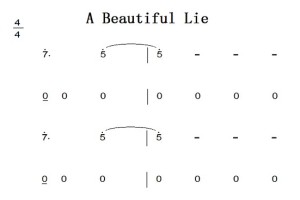 A Beautiful Lie 钢琴谱 简谱 双手简谱 在线播放 下载