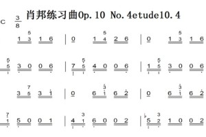 肖邦练习曲Op.10 No.4etude10.4 钢琴谱简谱 双手简谱 可试听原版