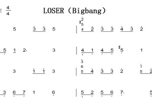 LOSER Bigbang 原版 有试听 钢琴双手简谱 下载