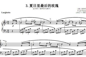 夏日里最后的玫瑰 考级 原版 有试听 钢琴双手简谱 正谱有指法