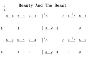 美女与野兽主题曲（Beauty And The Beast）原版 有试听 钢琴双手