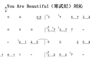 You Are Beautiful（寒武纪片尾曲）刘沁 钢琴双手简谱 钢琴谱 钢琴简谱