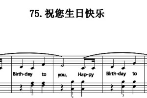 祝您生日快乐 幼儿 儿童 简易版 有试听 钢琴谱 钢琴双手简谱 正谱有指法