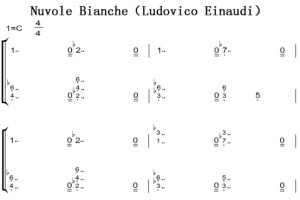 Nuvole Bianche（Ludovico Einaudi）原版 超好听 钢琴谱 钢琴双手简谱 钢琴简谱