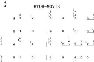 BTOB-MOVIE 原声版 钢琴双手简谱 钢琴谱 钢琴简谱