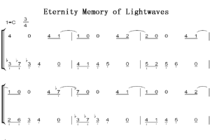Memory of Lightwaves 最终幻想 C大调 初学简易好听版 钢琴双手简谱 钢琴谱 钢琴简谱