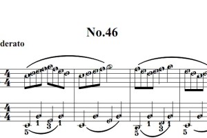 拜厄钢琴基础教程 第 No.46首 钢琴双手简谱 钢琴谱 钢琴简谱 简五谱有指法