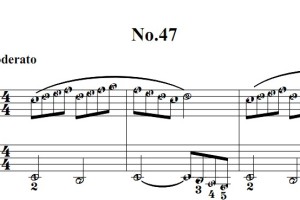 拜厄钢琴基础教程 第 No.47首 钢琴双手简谱 钢琴谱 钢琴简谱 简五谱有指法