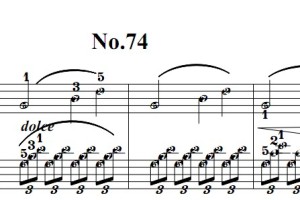 拜厄钢琴基础教程 第 No.74首 钢琴双手简谱 钢琴谱 钢琴简谱 简五谱有指法