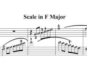 拜厄钢琴基础教程 Scale in F Major 钢琴双手简谱 钢琴谱 钢琴简谱 简五谱有指法