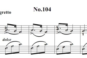 拜厄钢琴基础教程 第 No.104首 钢琴双手简谱 钢琴谱 钢琴简谱 简五谱有指法