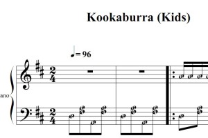 Kookaburra (翠鸟)幼儿 儿歌 初学者版 钢琴双手简谱 钢琴谱 钢琴简谱
