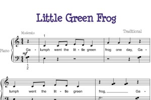 Little Green Frog (Galumph) (小青蛙)幼儿 儿歌 初学者版 钢琴双手简谱 钢琴谱 钢琴简谱