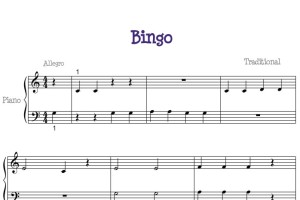 Bingo（宾果）幼儿 儿歌 初学者版 钢琴双手简谱 钢琴谱 钢琴简谱
