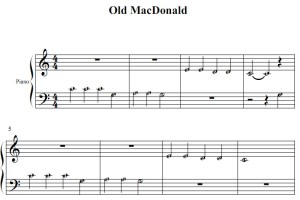 Old MacDonald 幼儿 儿歌 初学者版 钢琴双手简谱 钢琴谱 钢琴简谱