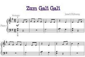 Zum Gali Gali（萨姆咖哩咖哩）幼儿 儿歌 初学者版 钢琴双手简谱 钢琴谱 简琴简谱