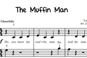 The Muffin Man 幼儿 儿歌 初学者版 钢琴双手简谱 钢琴谱 钢琴简谱
