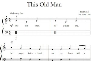 This Old Man (lvl 2)这个老人 幼儿 儿歌 初学者版 钢琴双手简谱 钢琴谱 钢琴简谱