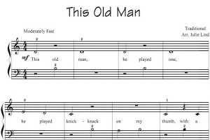 This Old Man (lvl 1)这个老人 幼儿 儿歌 初学者版 钢琴双手简谱 钢琴谱 钢琴简谱